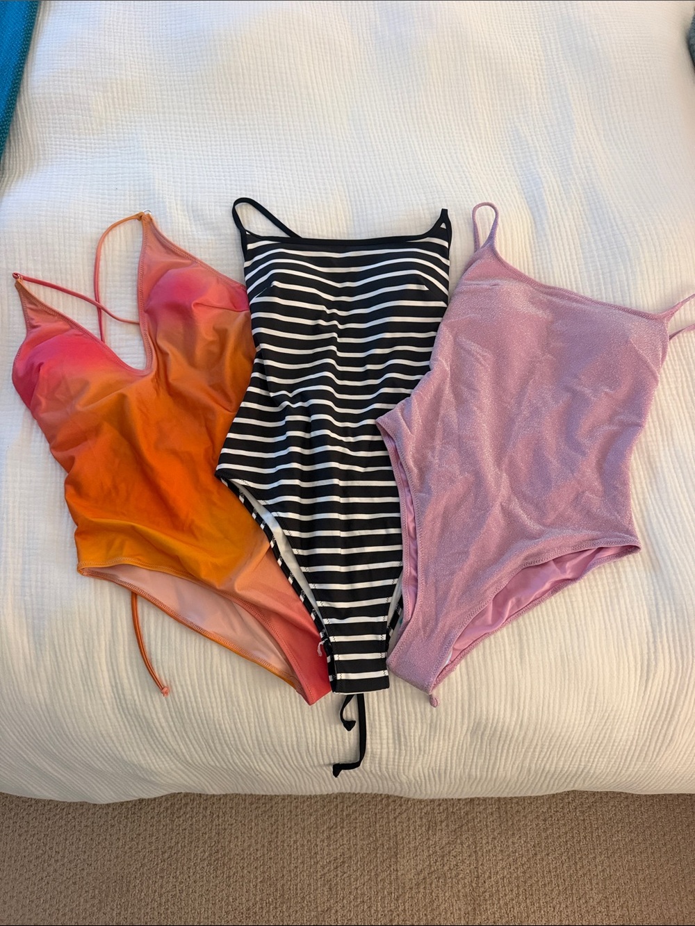 H&M high leg tie back on piece swimsuit x 3 bundle BRAND NEW